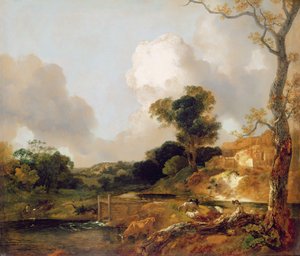 Paisagem com fluxo e Weir